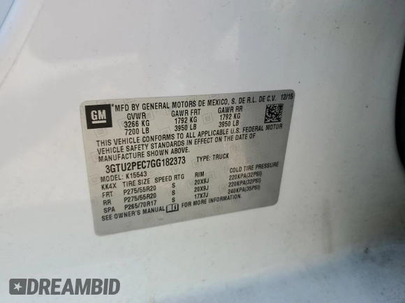 2016 GMC Sierra 1500 Denali z VIN 3GTU2PEC7GG182373, wystawiony jako Copart lot #53789245 z przebiegiem 186 014 mil mil oraz Czysty tytuł • Clean title. Historia ofert i sprzedaży dostępna na DreamBid. Obrazek 12.