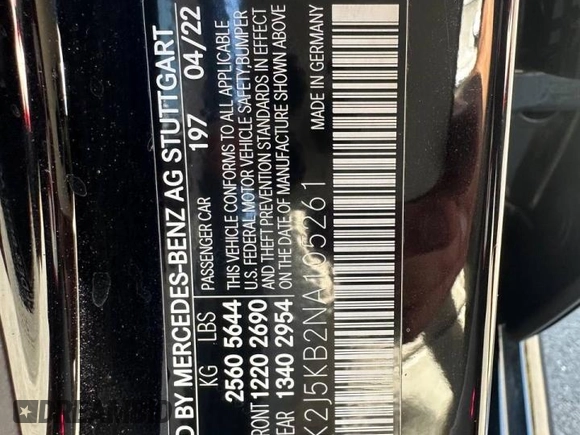 2022 Mercedes-Benz CLS 450 z VIN W1K2J5KB2NA105261, wystawiony jako Copart lot #58268425 z przebiegiem 2 695 mil mil oraz Czysty tytuł • Clean title. Historia ofert i sprzedaży dostępna na DreamBid. Obrazek 10.