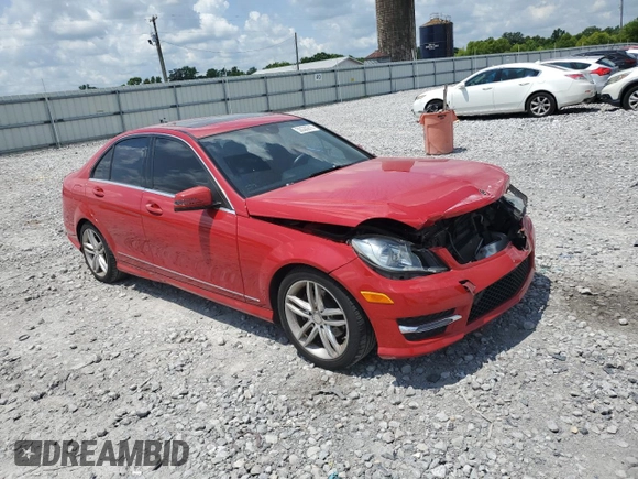 2014 Mercedes-Benz C 250 Sport with VIN WDDGF4HB8ER310433, listed as a Copart auction lot 59600615 with 73,189 mi miles and Salvage title. Bid and sale history available at DreamBid. Image 4.
