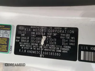 2016 Kia Sedona SX-L with VIN KNDME5C1XG6185380, listed as a Copart auction lot 41875415 with 138,020 mi miles and Clean Title. Bid and sale history available at carsss.com. Image 13.