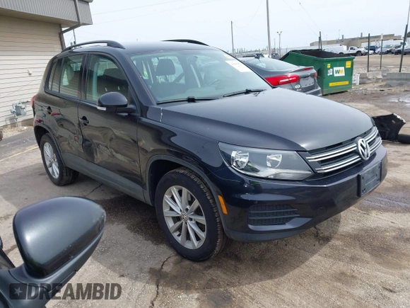 2018 Volkswagen Tiguan with VIN WVGBV7AX3JK002325, listed as a IAAI auction lot 41960059 with 57,619 mi miles and . Bid and sale history available at DreamBid. Image 1.