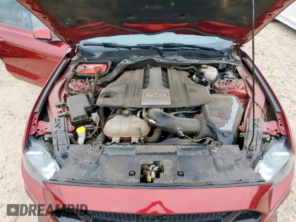2019 Ford Mustang GT with VIN 1FA6P8CF5K5118450, listed as a Copart auction lot 58513015 with 29,354 mi miles and Salvage title. Bid and sale history available at DreamBid. Image 11.