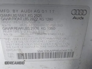 2011 Audi Q5 Premium Plus с VIN WA1DKAFP9BA068715, выставлен на аукционе IAAI как лот 41867985 с пробегом 147 207 миль миль и . История ставок и продаж доступна на DreamBid. Изображение 9.