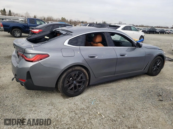2024 BMW i4 eDrive40 with VIN WBY73AW0XRFR74533, listed as a Copart auction lot 46370845 with 15,469 mi miles and Salvage Title. Bid and sale history available at carsss.com. Image 3.