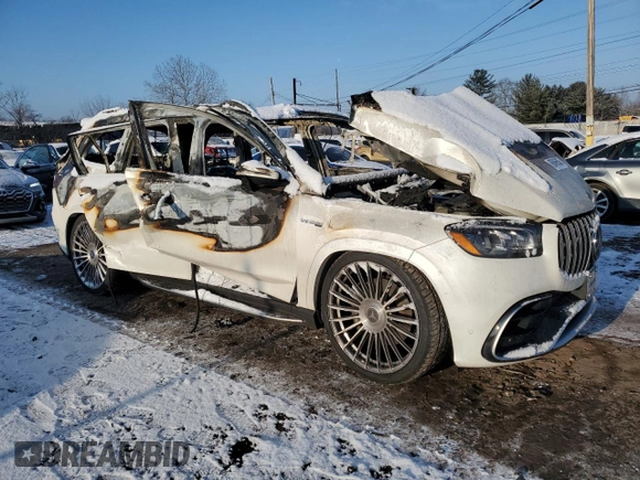 2021 Mercedes-Benz GLS 63 AMG with VIN 4JGFF8KE7MA559976, listed as a Copart auction lot 88466545 with Not Provided miles and Salvage Title. Bid and sale history available at DreamBid. Image 4.
