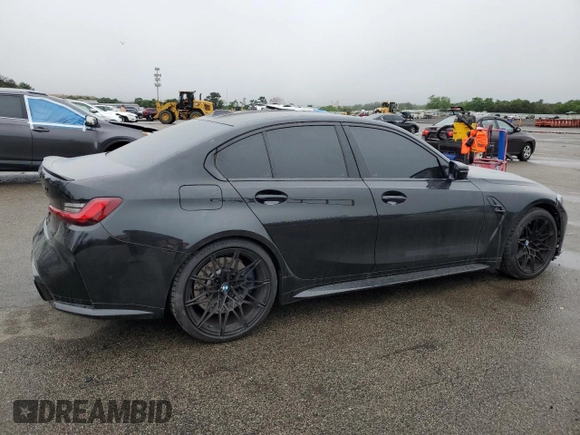 2024 BMW M3 Competition xDrive with VIN WBS43AY0XRFT17144, listed as a Copart auction lot 60822865 with 34,710 mi miles and Salvage title. Bid and sale history available at DreamBid. Image 3.