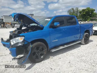2021 Ram 1500 Lone Star with VIN 1C6RREFT5MN690677, listed as a Copart auction lot 55217045 with 52,625 mi miles and Non repairable. Bid and sale history available at DreamBid. Image 1.