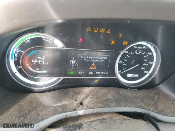 2018 Kia Niro LX with VIN KNDCB3LC2J5118828, listed as a Copart auction lot 46980285 with 108,150 mi miles and Salvage Title. Bid and sale history available at carsss.com. Image 9.