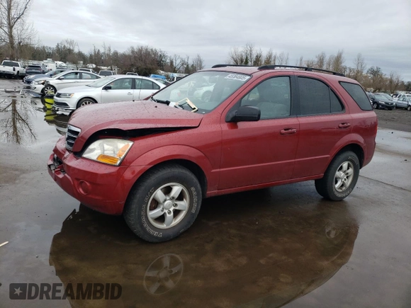 2008 Kia Sorento LX z VIN KNDJC735185839293, wystawiony jako Copart lot #45384805 z przebiegiem 187 080 mil mil oraz Szkoda całkowita • Salvage title. Historia ofert i sprzedaży dostępna na DreamBid. Obrazek 1.