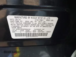 2015 Infiniti Q50 Sport with VIN JN1BV7ARXFM392361, listed as a IAAI auction lot 41771720 with 91,961 mi miles and . Bid and sale history available at DreamBid. Image 9.