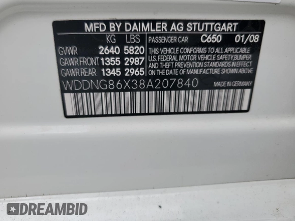 2008 Mercedes-Benz S 550 z VIN WDDNG86X38A207840, wystawiony jako Copart lot #57403945 z przebiegiem 132 025 mil mil oraz Czysty tytuł • Clean title. Historia ofert i sprzedaży dostępna na DreamBid. Obrazek 12.
