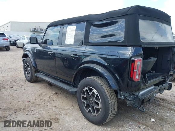 2024 Ford Bronco Outer Banks with VIN 1FMEE8BP5RLA45717, listed as a IAAI auction lot 42281416 with 7,378 mi miles and . Bid and sale history available at DreamBid. Image 3.