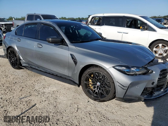 2023 BMW M3 with VIN WBS53AY08PFP08696, listed as a Copart auction lot 50433723 with 2,855 mi miles and Non repairable. Bid and sale history available at DreamBid. Image 4.