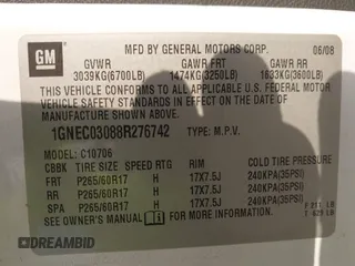 2008 Chevrolet Tahoe Police with VIN 1GNEC03088R276742, listed as a IAAI auction lot 41753762 with 86,095 mi miles and . Bid and sale history available at DreamBid. Image 9.