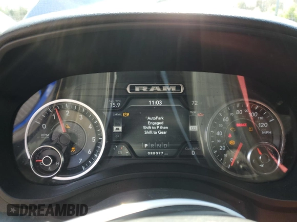 2019 Ram 1500 Big Horn/Lone Star with VIN 1C6SRFFT1KN849828, listed as a Copart auction lot 51136285 with 88,077 mi miles and Salvage Title. Bid and sale history available at carsss.com. Image 9.