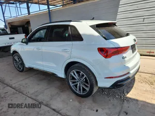 2021 Audi Q3 S line Premium Plus with VIN WA1EECF37M1124299, listed as a Copart auction lot 59994915 with 27,800 mi miles and Salvage title. Bid and sale history available at DreamBid. Image 2.