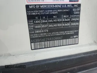 2009 Mercedes-Benz M 350 z VIN 4JGBB56E29A508847, wystawiony jako Copart lot #58296925 z przebiegiem 160 166 mil mil oraz Szkoda całkowita • Salvage title. Historia ofert i sprzedaży dostępna na DreamBid. Obrazek 12.