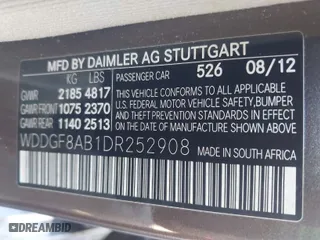 2013 Mercedes-Benz C-Class C 300 Sport with VIN WDDGF8AB1DR252908, listed as a IAAI auction lot 41853240 with 19,617 mi miles. Bid and sale history available at carsss.com. Image 9.
