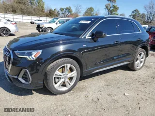 2020 Audi Q3 S line Premium Plus with VIN WA1EECF37L1043009, listed as a Copart auction lot 47324095 with 85,320 mi miles and Salvage Title. Bid and sale history available at carsss.com. Image 1.