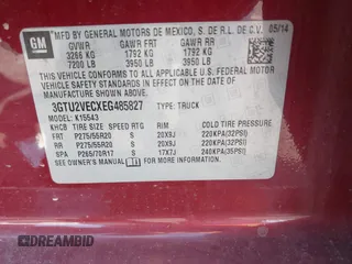 2014 GMC Sierra 1500 SLT with VIN 3GTU2VECXEG485827, listed as a IAAI auction lot 41976816 with 157,200 mi miles and . Bid and sale history available at DreamBid. Image 9.