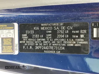 2024 Kia Forte LXS with VIN 3KPF24AD7RE731204, listed as a Copart auction lot 49505455 with 27,688 mi miles and Salvage Title. Bid and sale history available at carsss.com. Image 12.