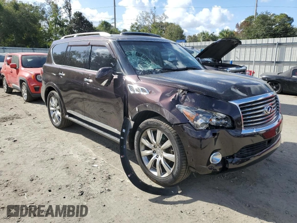 2011 Infiniti QX56 8-passenger with VIN JN8AZ2NC6B9302422, listed as a Copart auction lot 78428204 with 98,044 mi miles and Salvage Title. Bid and sale history available at carsss.com. Image 4.