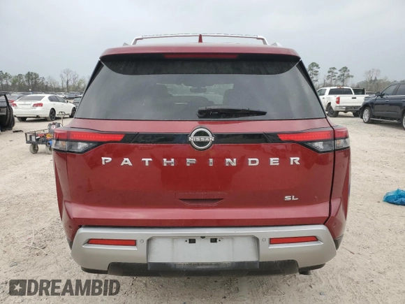 2023 Nissan Pathfinder SL with VIN 5N1DR3CA9PC225504, listed as a Copart auction lot 49184095 with 47,791 mi miles and Salvage title. Bid and sale history available at DreamBid. Image 6.