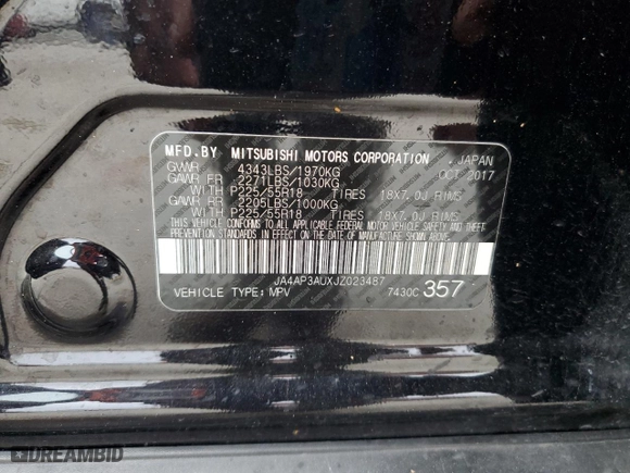 2018 Mitsubishi Outlander Sport ES 2.0 with VIN JA4AP3AUXJZ023487, listed as a Copart auction lot 43804475 with 52,200 mi miles and Salvage Title. Bid and sale history available at carsss.com. Image 12.