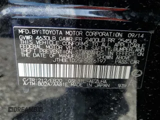 2015 Lexus IS 350 with VIN JTHBE1D25F5016197, listed as a Copart auction lot 55535365 with 56,987 mi miles and Salvage title. Bid and sale history available at DreamBid. Image 12.
