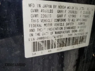 2005 Acura RL z VIN JH4KB16515C014781, wystawiony jako Copart lot #60787895 z przebiegiem Nie podano mil oraz Szkoda całkowita • Salvage title. Historia ofert i sprzedaży dostępna na DreamBid. Obrazek 12.