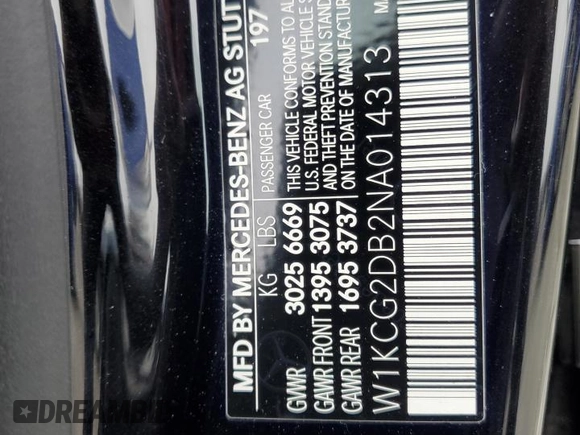 2022 Mercedes-Benz EQS with VIN W1KCG2DB2NA014313, listed as a Copart auction lot 56530564 with 22,789 mi miles and Salvage Title. Bid and sale history available at carsss.com. Image 13.