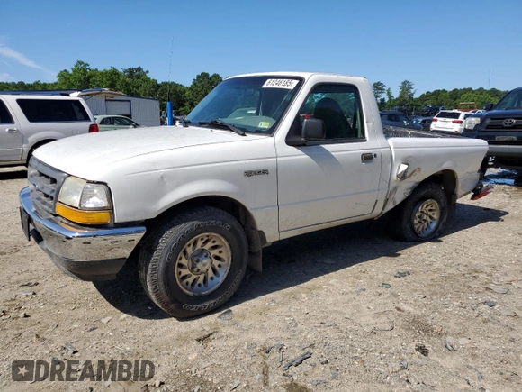 1998 Ford Ranger XL with VIN 1FTYR10C9WPB49614, listed as a Copart auction lot 61246185 with 263,869 mi miles and Salvage title. Bid and sale history available at DreamBid. Image 1.