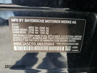 2018 BMW 5 Series 530i with VIN WBAJA5C59JWA35964, listed as a Copart auction lot 49891975 with 111,809 mi miles and Salvage Title. Bid and sale history available at DreamBid. Image 14.
