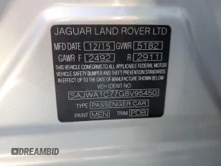 2016 Jaguar XJ R-Sport z VIN SAJWA1C77G8V95450, wystawiony jako Copart lot #77933704 z przebiegiem 55 733 mil mil oraz Szkoda całkowita • Salvage title. Historia ofert i sprzedaży dostępna na DreamBid. Obrazek 12.