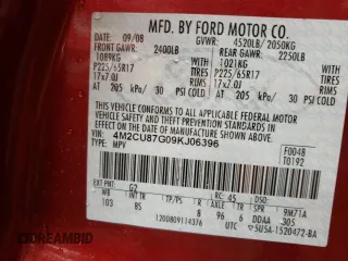 2009 Mercury Mariner Premier z VIN 4M2CU87G09KJ06396, wystawiony jako Copart lot #81784034 z przebiegiem 95 923 mil mil oraz Szkoda całkowita • Salvage title. Historia ofert i sprzedaży dostępna na DreamBid. Obrazek 12.