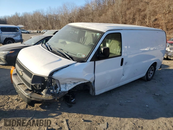 2009 Chevrolet Express Cargo z VIN 1GCFG15X491110333, wystawiony jako Copart lot #88082765 z przebiegiem 77 188 mil mil oraz Szkoda całkowita • Salvage title. Historia ofert i sprzedaży dostępna na DreamBid. Obrazek 1.
