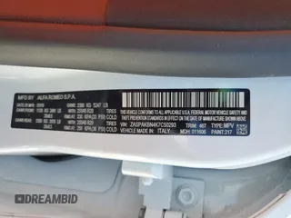 2019 Alfa Romeo Stelvio Ti Sport z VIN ZASPAKBN4K7C50293, wystawiony jako Copart lot #43664025 z przebiegiem 49 382 mil mil oraz Nie do naprawy. Historia ofert i sprzedaży dostępna na DreamBid. Obrazek 13.