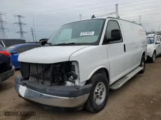 2019 GMC Savana Cargo Van with VIN 1GTW7AFG8K1272311, listed as a Copart auction lot 87918855 with 141,396 mi miles and Salvage Title. Bid and sale history available at carsss.com. Image 1.