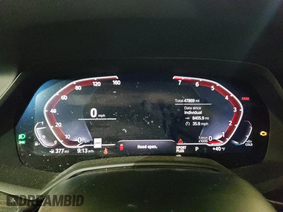 2021 BMW X5 xDrive40i with VIN 5UXCR6C06M9E05140, listed as a Copart auction lot 52402475 with 47,869 mi miles and Salvage title. Bid and sale history available at DreamBid. Image 9.