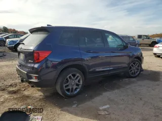 2023 Honda Passport EX-L with VIN 5FNYF8H5XPB033406, listed as a Copart auction lot 78455204 with 36,414 mi miles and Salvage title. Bid and sale history available at DreamBid. Image 3.