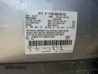 2022 Ford Explorer Limited with VIN 1FMSK7FH1NGA79598, listed as a Copart auction lot 45244325 with 56,275 mi miles and Salvage Title. Bid and sale history available at carsss.com. Image 15.