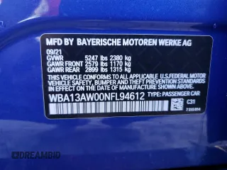 2022 BMW 4 Series M440i xDrive с VIN WBA13AW00NFL94612, выставлен на аукционе Copart как лот 76690314 с пробегом Не указан миль и Списание • Salvage title. История ставок и продаж доступна на DreamBid. Изображение 14.