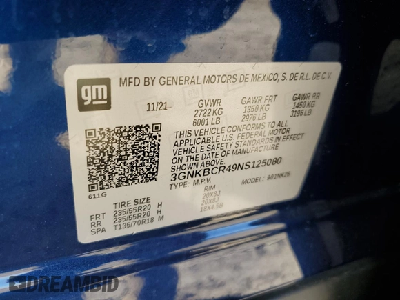 2022 Chevrolet Blazer LT z VIN 3GNKBCR49NS125080, wystawiony jako Copart lot #47093465 z przebiegiem 29 815 mil mil oraz Szkoda całkowita • Salvage title. Historia ofert i sprzedaży dostępna na DreamBid. Obrazek 13.