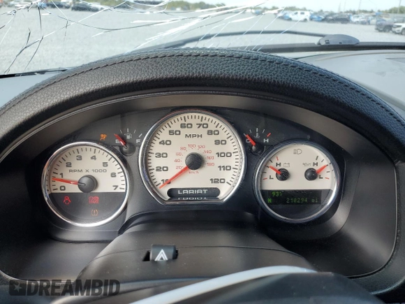 2007 Ford F-150 XLT with VIN 1FTPW12V97KC89020, listed as a Copart auction lot 51444215 with 210,294 mi miles and Salvage Title. Bid and sale history available at carsss.com. Image 9.