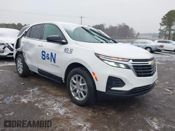 2024 Chevrolet Equinox LS with VIN 3GNAX5EG0RL287768, listed as a IAAI auction lot 41622472 with 13,697 mi miles. Bid and sale history available at carsss.com. Image 1.