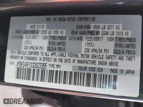 2016 Mazda CX-5 Sport with VIN JM3KE4BY0G0623365, listed as a IAAI auction lot 41525002 with 127,674 mi miles and . Bid and sale history available at carsss.com. Image 9.
