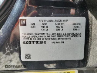 2009 Chevrolet Malibu 1LS with VIN 1G1ZG57B79F259000, listed as a Copart auction lot 53982655 with 153,151 mi miles and Salvage Title. Bid and sale history available at DreamBid. Image 13.