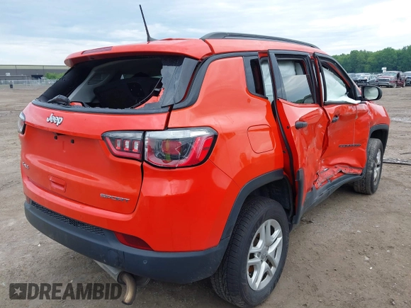 2017 Jeep Compass Sport z VIN 3C4NJDABXHT624087, wystawiony jako IAAI lot #42592951 z przebiegiem Nie podano mil oraz . Historia ofert i sprzedaży dostępna na DreamBid. Obrazek 4.
