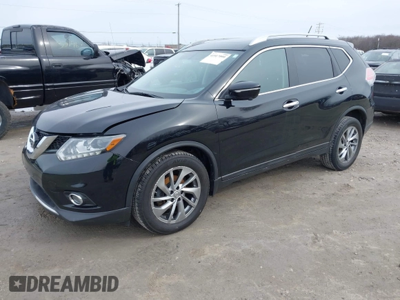 2015 Nissan Rogue SL with VIN 5N1AT2MV2FC868033, listed as a IAAI auction lot 41917999 with 99,547 mi miles. Bid and sale history available at carsss.com. Image 2.