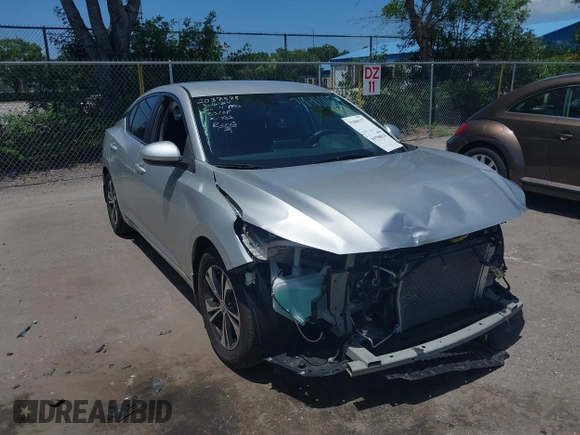 2021 Nissan Sentra SV with VIN 3N1AB8CV9MY261758, listed as a IAAI auction lot 39798014 with 43,035 mi miles and . Bid and sale history available at DreamBid. Image 18.